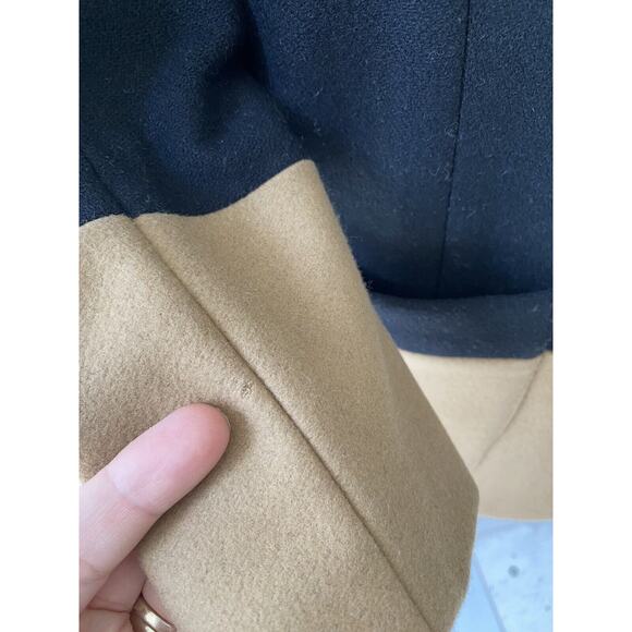 HEIDI MERRICK USA 2 One Button Colorblock Blazer Jacket Black Camel Tan - Picture 7 of 7